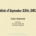 Color for the Week of September 25th 2017